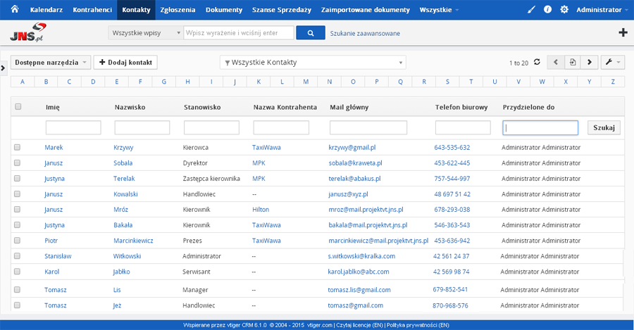 system-crm-vtiger-modul-kontakty